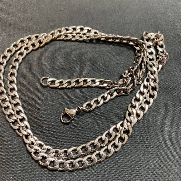 24 Inch Silver Tone Chain Unisex - Picture 1 of 3